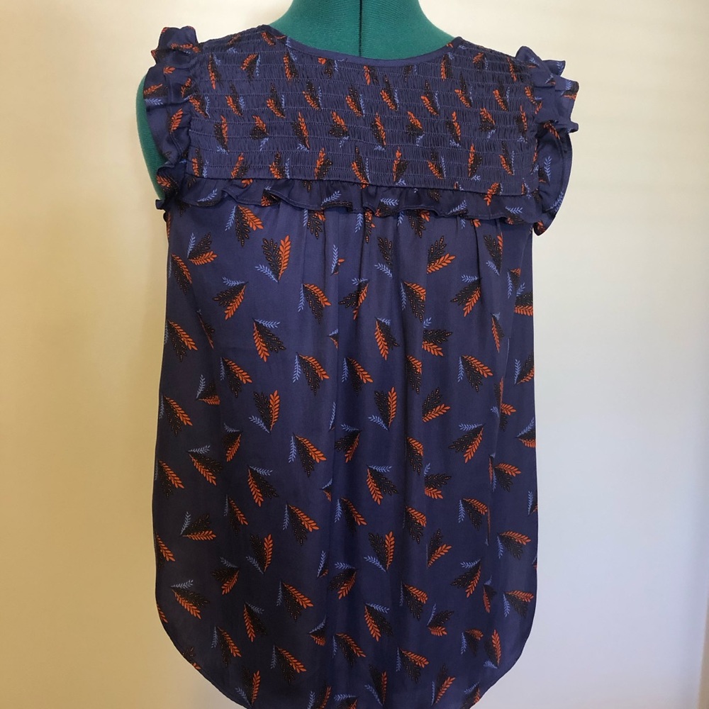 LOFT Ruffled Short Sleeve Blouse